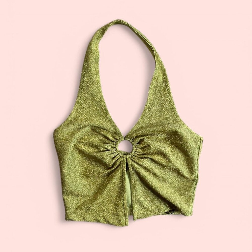 H&M Women's Green Crop top